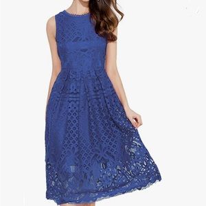 Royal Blue, Tee-Length Dress.